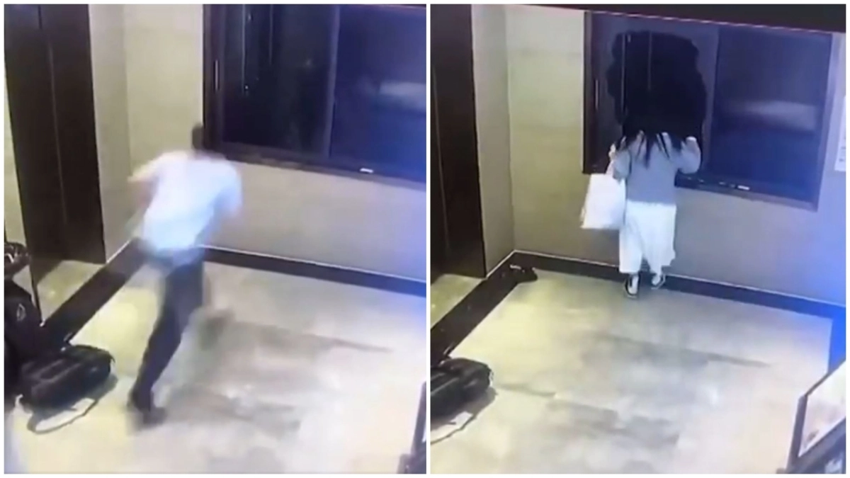 Video: Καβγάς με θεαματικό φινάλε: Πήδηξε από το παράθυρο για να γλιτώσει από τη γυναίκα του