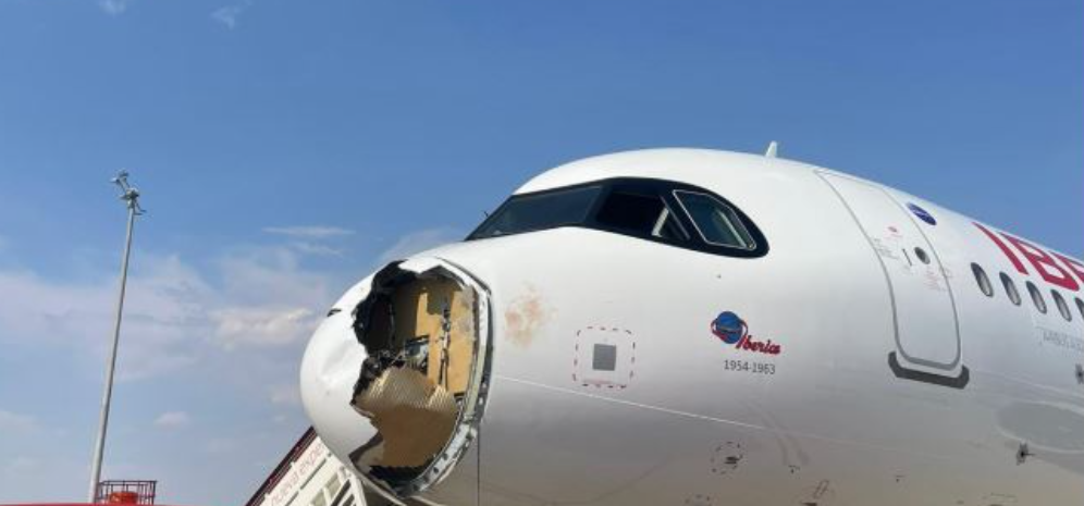 VIDEO - Μαδρίτη: Τεράστια ζημιά σε Airbus προκάλεσε ένα... πουλί - Πώς συνέβη το ατύχημα