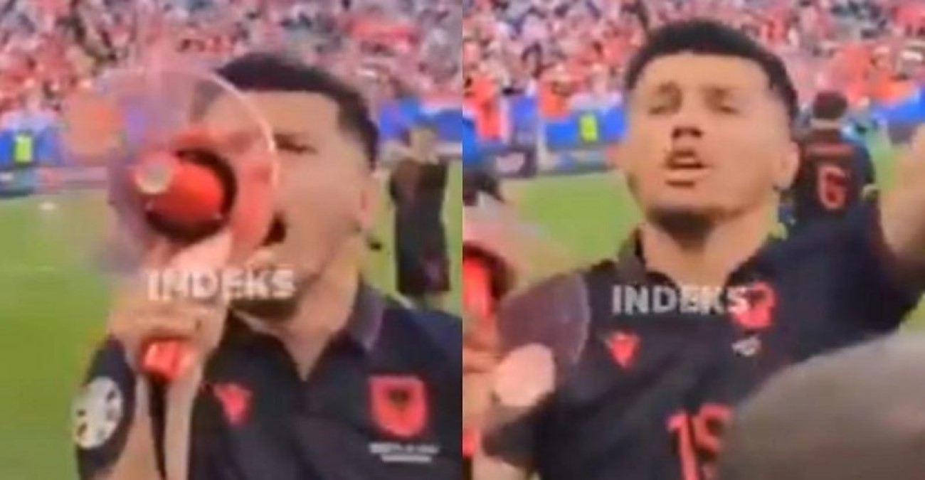 Χάμος με παίκτη της Αλβανίας, φώναζε υβριστικά συνθήματα κατά της Βόρειας Μακεδονίας - Βίντεο