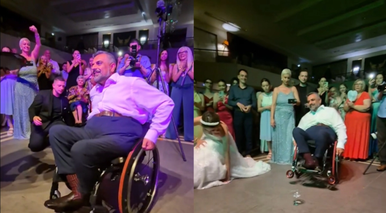 Συγκινητικό video: Πατέρας σε αναπηρικό αμαξίδιο χόρεψε ζεϊμπέκικο και έγινε viral στο γάμο της κόρης του