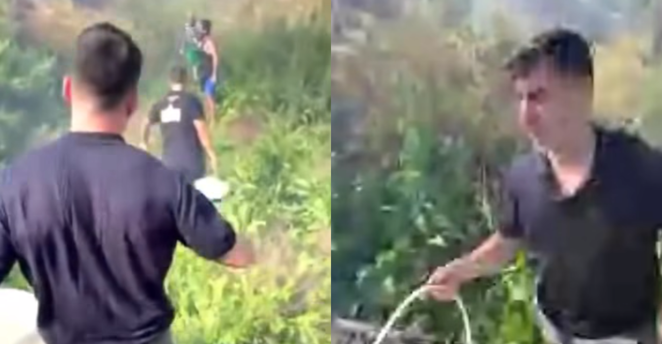 Με κουβάδες στα χέρια πολίτες έδιναν μάχη με την φωτιά στο Καϊμακλί - Έτρεξε στο σημείο να βοηθήσει ο Φειδίας - Δείτε βίντεο