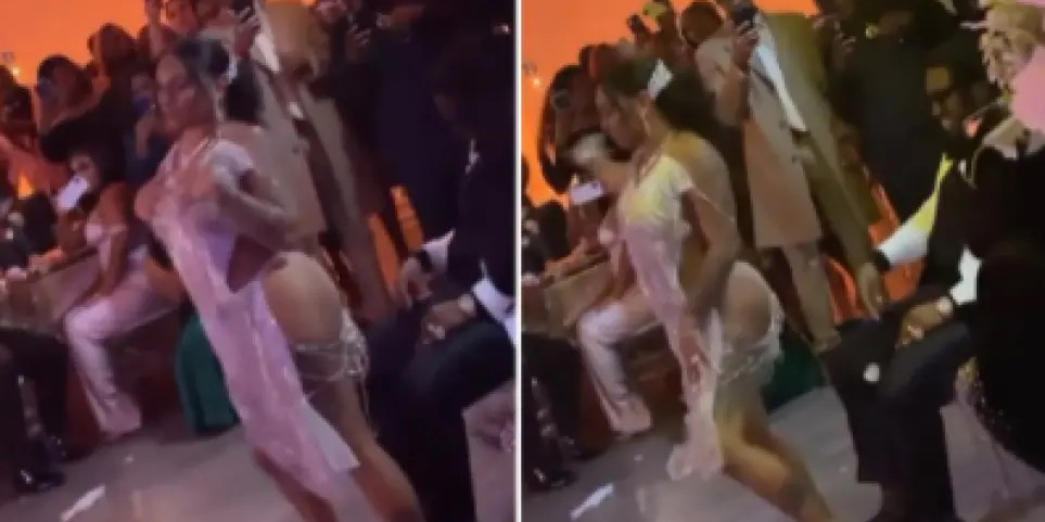 Χαμός με βίντεο γαμήλιας δεξίωσης όπου νύφη με στρινγκ χορεύει αισθησιακά πάνω στον γαμπρό