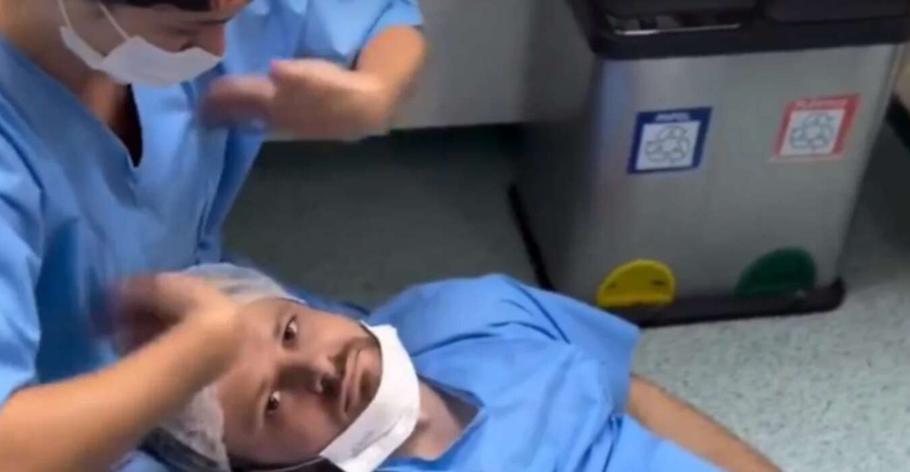 Viral πατέρας που λιποθύμησε κατά τη διάρκεια καισαρικής - VIDEO