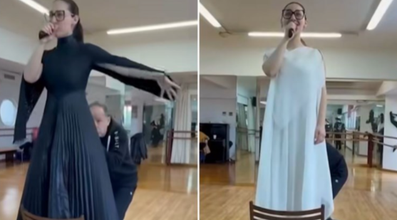 VIDEO - Eurovision 2025: Η στιγμή που ο Φωκάς Ευαγγελινός δείχνει πώς πρέπει να βγει το φόρεμα της Κλαυδίας στη σκηνή