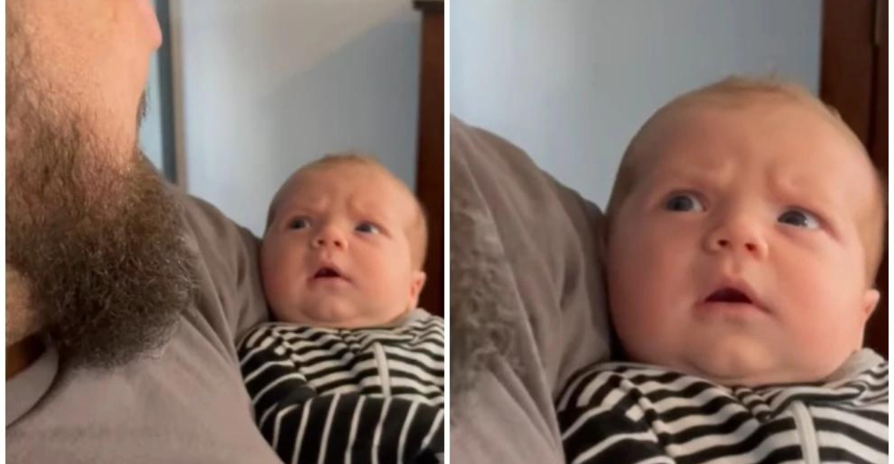 Η απίθανη έκφραση ενός μωρού που βλέπει για πρώτη φορά μούσια