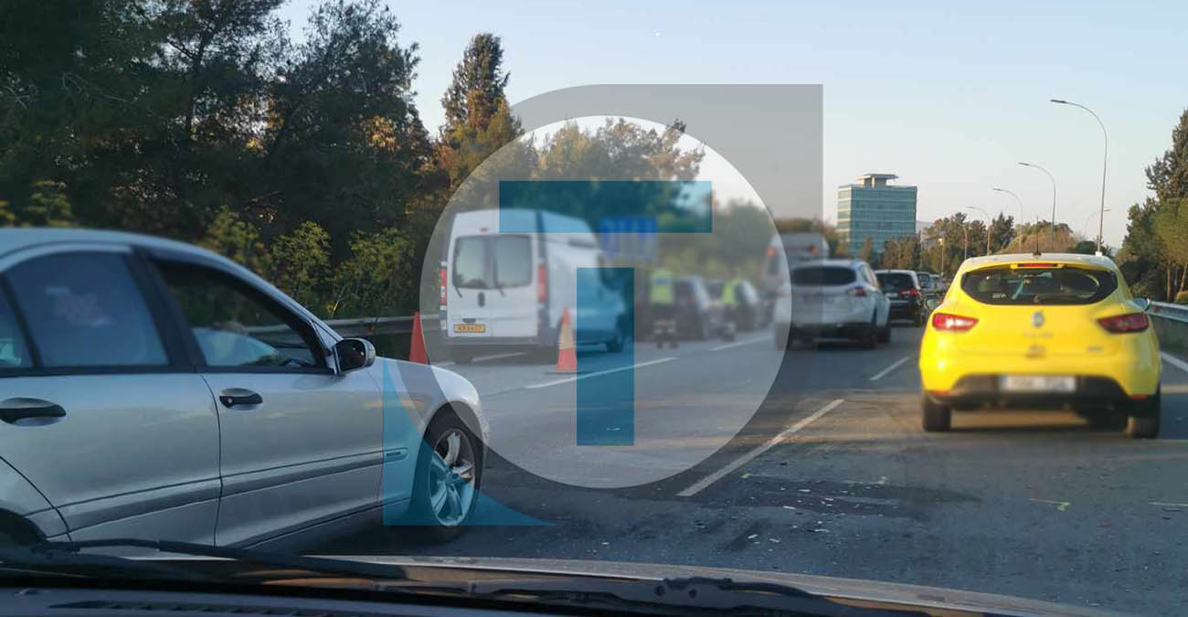 Τροχαίο στην είσοδο της Λευκωσίας προκάλεσε «πανικό» στους οδηγούς – Δείτε φωτογραφίες