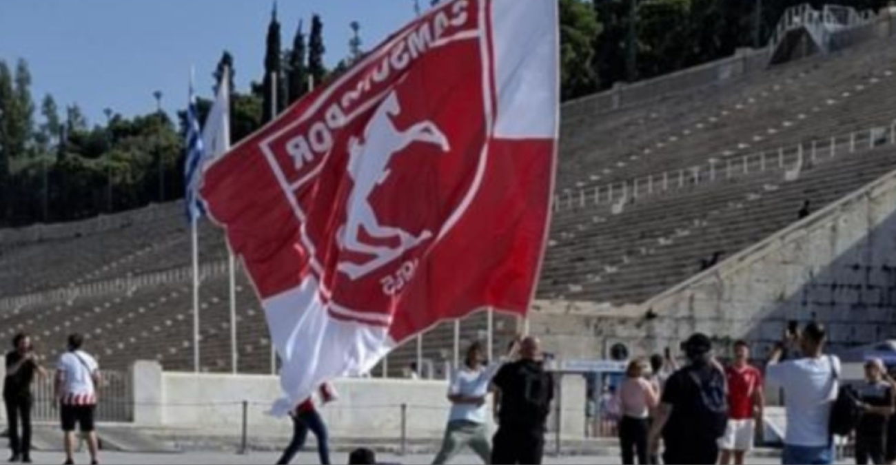 VIDEO: Τούρκος οπαδός σήκωσε σημαία της ομάδας του με τον Κεμάλ στο Καλλιμάρμαρο