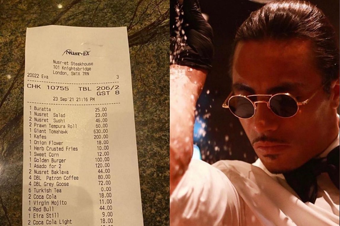 Χαμός με τις τιμές στο νέο εστιατόριο του Salt Bae: Η απόδειξη που έγινε viral
