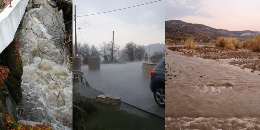 Εντυπωσιακά βίντεο απο τις καταρρακτώδεις βροχες - Μπήκε ο χρόνος με κακοκαιρία στην Κύπρο