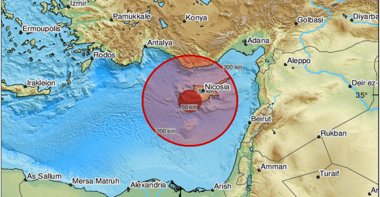 Σεισμική δόνηση τα ξημερώματα στην Κύπρο - Στο επίκεντρο η Πάφος