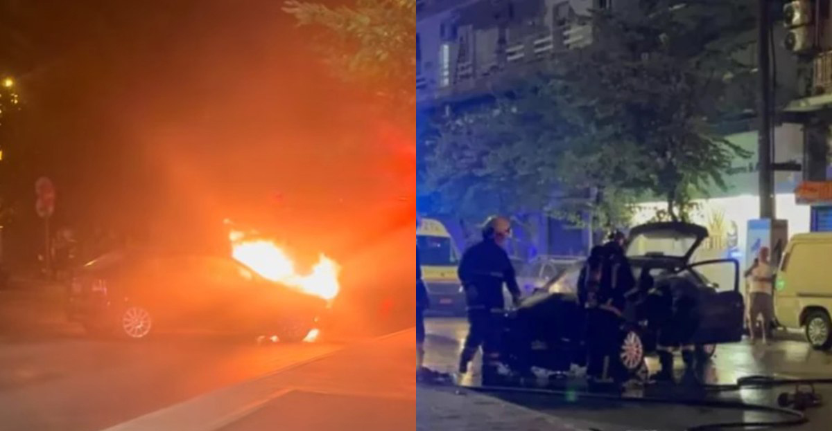 Τροχαίο σοκ: Αυτοκίνητο έπεσε σε βιτρίνα καταστήματος και πήρε φωτιά στην Ελλάδα – Τραυματίας ο οδηγός -Δείτε βίντεο 