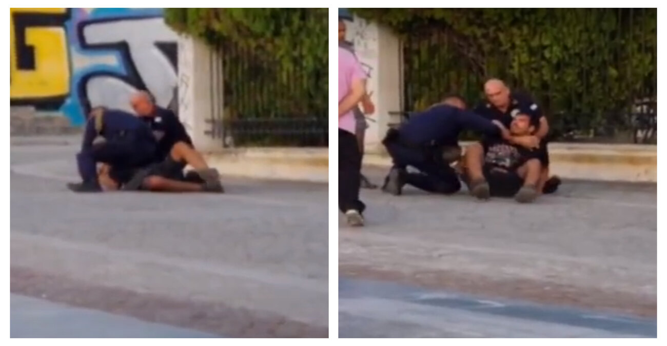 Άγρια σύλληψη στην Ελλάδα: Λιμενικοί πέταξαν διανομέα κάτω και τον κράταγαν με κεφαλοκλείδωμα - Δείτε βίντεο