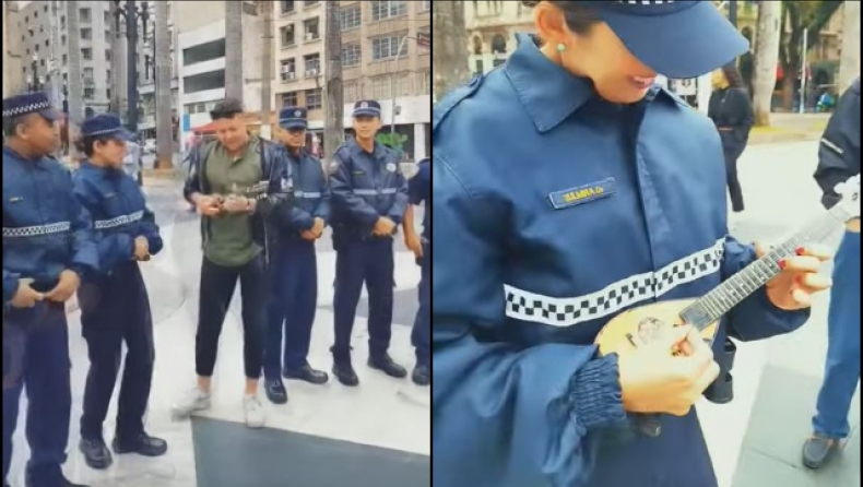 Μερακλής έδωσε το μπαγλαμαδάκι του σε αστυνομικίνα στη Βραζιλία: «Κοριτσάρα μου θα σε πάρω στην Ελλάδα, με τις χειροπέδες παρέα» - Δείτε βίντεο 