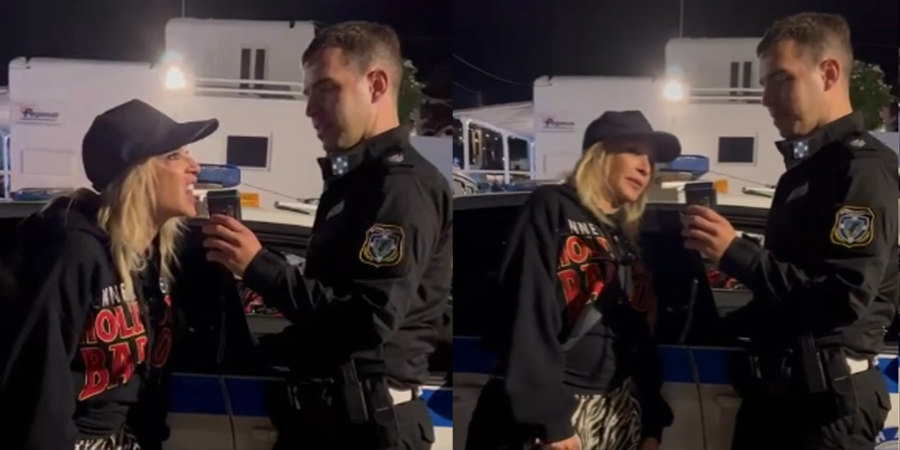 Άννα Βίσση: Η αστυνομία την σταμάτησε για αλκοτέστ και δημοσίευσε το βίντεο με το αποτέλεσμα