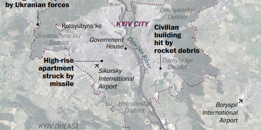 Εισβολή στην Ουκρανία: Σε αυτά τα σημεία χτυπάει ο ρωσικός στρατός – Χάρτες