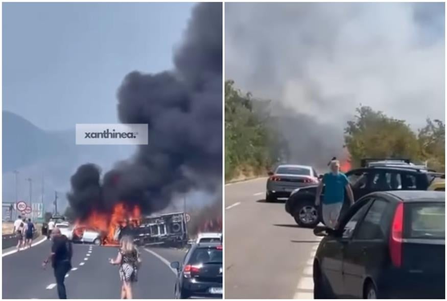 Τρομαχτικό δυστύχημα: Τρεις νεκροί μετά από σύγκρουση φορτηγού με ΙΧ στην Εγνατία - Απανθρακώθηκαν ακαριαία - Δείτε βίντεο