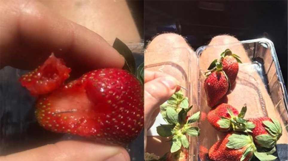  Άγνωστοι έβαζαν βελόνες μέσα σε φράουλες στην Αυστραλία