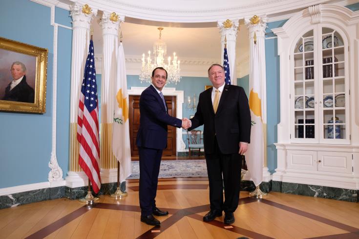 Χριστοδουλίδης – Πομπέο συζήτησαν περαιτέρω αναβάθμιση των σχέσεων Κύπρου – ΗΠΑ στη βάση θετική ατζέντας