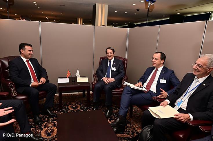 Συνάντηση Προέδρου Αναστασιάδη με με τον Πρωθυπουργό της Βορείου Μακεδονίας Ζόραν Ζάεφ