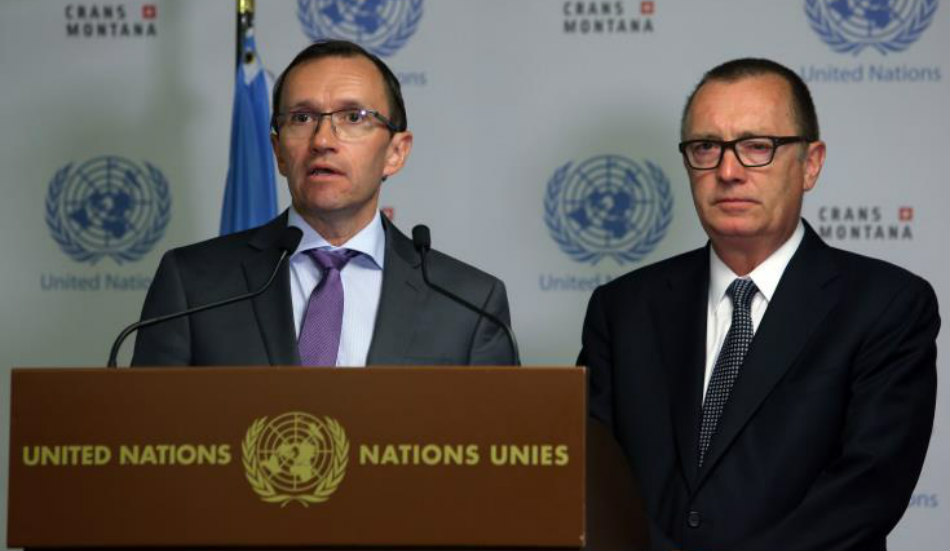 Σε διευκρινιστική δήλωση για τις δηλώσεις Έιντε περί μη απόσυρσης εγγράφου θα προβούν τα Ηνωμένα Έθνη