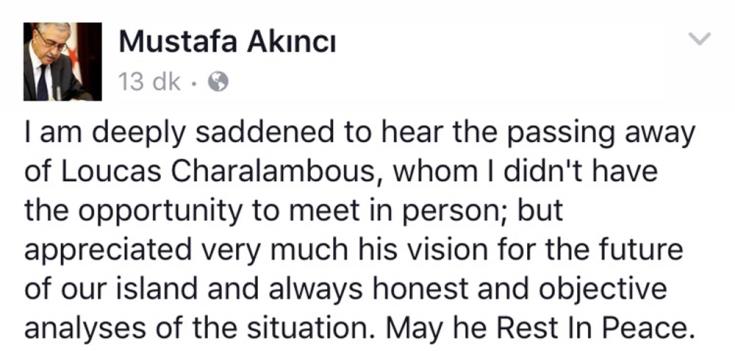 Βαθιά θλίψη Ακιντζί  για το θάνατο του αρθρογράφου Λουκά Χαραλάμπους - ΦΩΤΟΓΡΑΦΙΑ