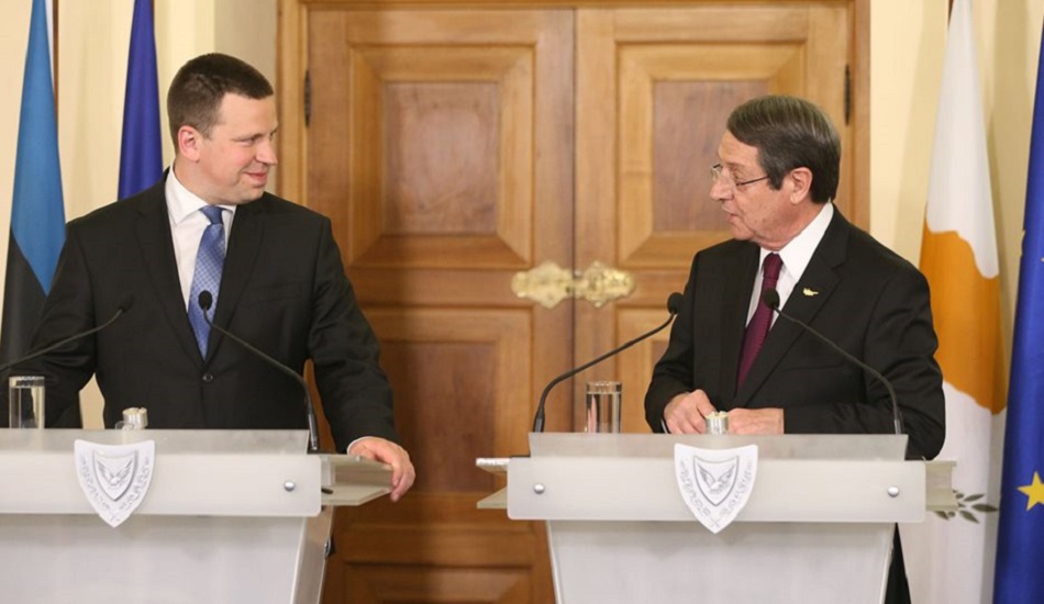 Μακρά επικοινωνία Προέδρου Αναστασιάδη - Πρωθυπουργού Εσθονίας για Κυπριακό - Επισκέπτεται την Τουρκία το προσεχές διάστημα