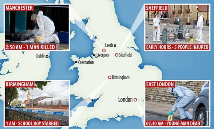 Βραδιά τρόμου στην Αγγλία: Πέντε επιθέσεις με μαχαίρι μέσα σε λίγες ώρες