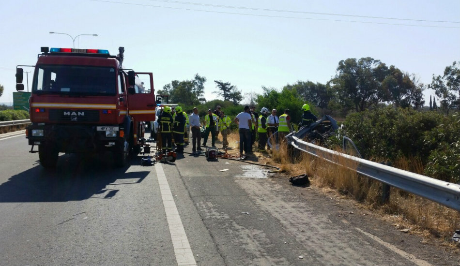 Τροχαίο ατύχημα στον αυτοκινητόδρομο Λεμεσού - Πάφου – Αποπαγιδεύτηκαν οδηγός και συνοδηγός