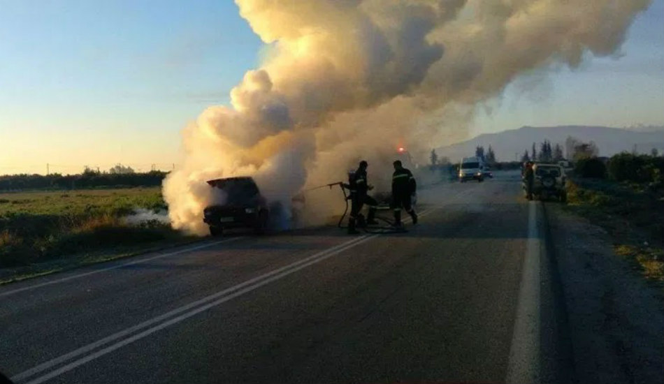 ΠΑΦΟΣ: Όχημα ενεπλάκη σε τροχαίο και τυλίχθηκε στις φλόγες - Άμεση επέμβαση της Πυροσβεστικής